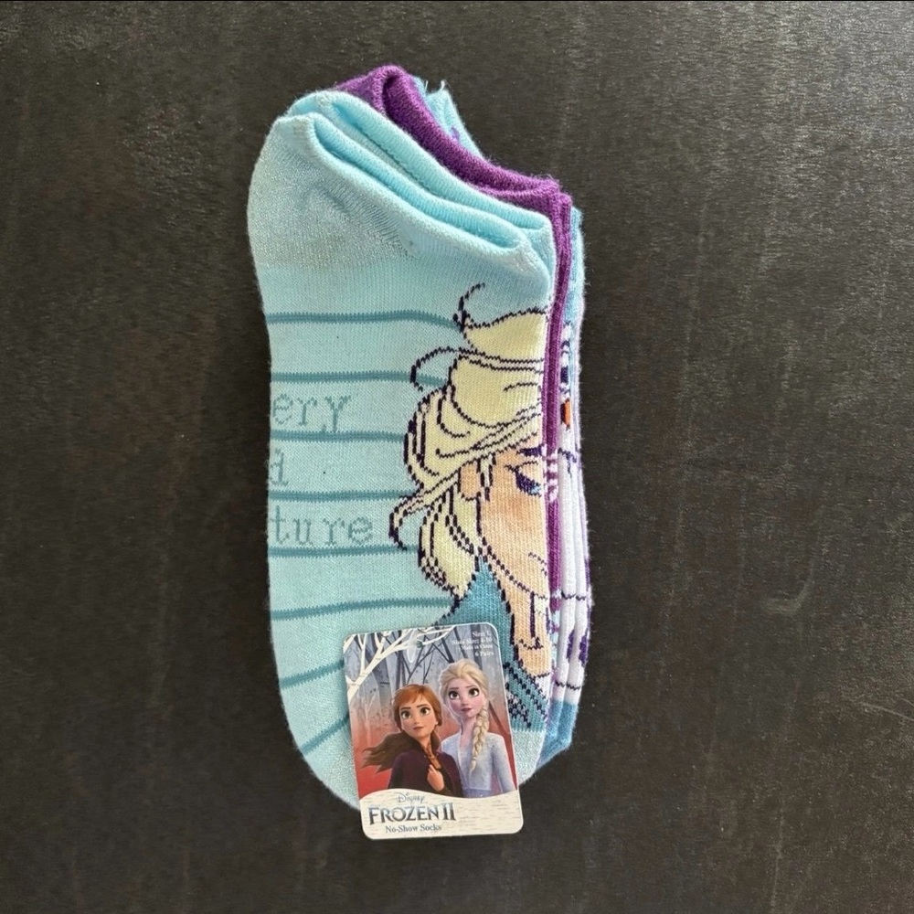 Disney Frozen II No-Show Socks - Elsa & Anna - Blue & Purple